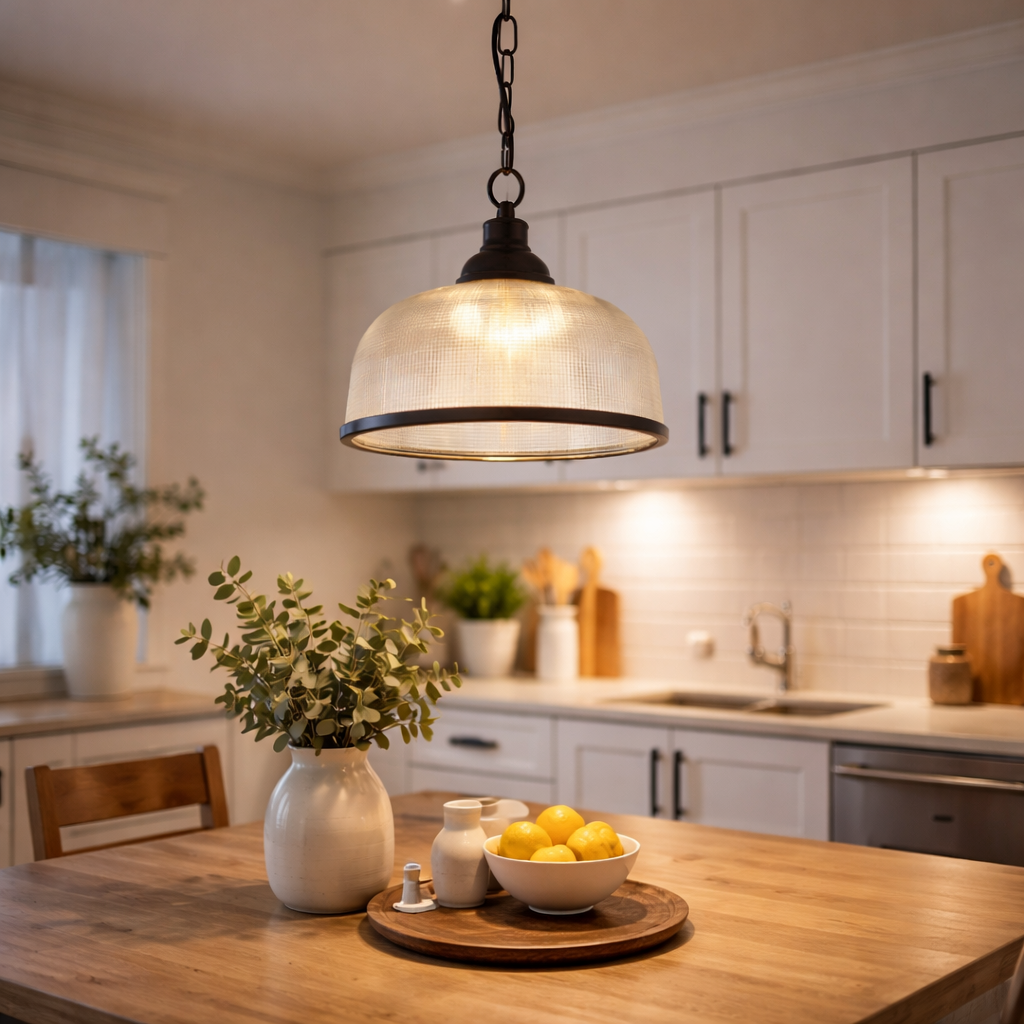 Suspension Noire Avec Un Seul Point Lumineux