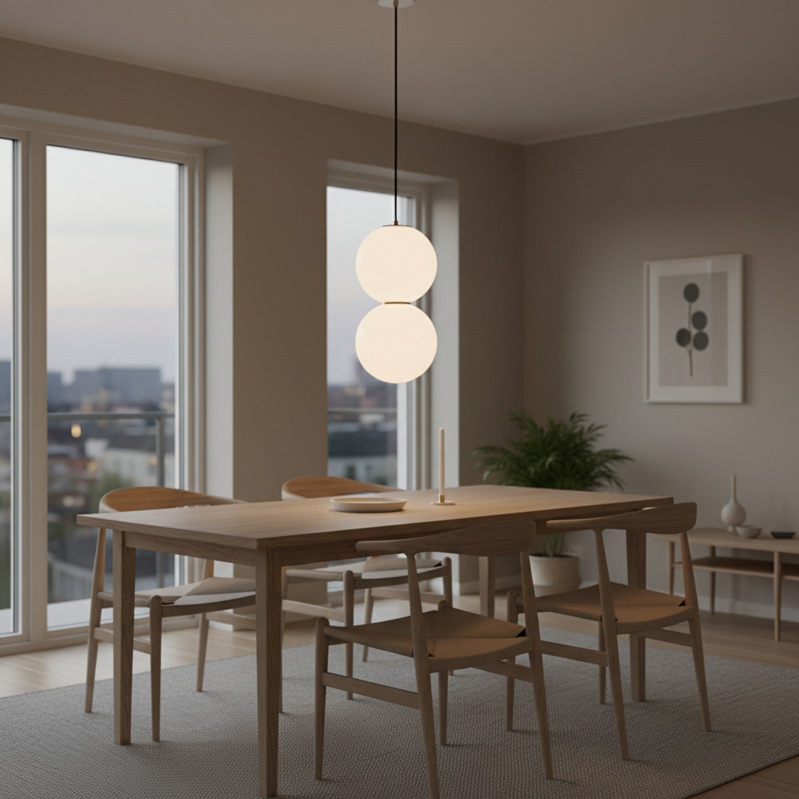 Pearls E Double Suspension Light - Scandinavian Dining Room Lifestyle