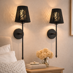 Sraith de 2 Lampa Balla Gan Sreang le Críochnú Miotail