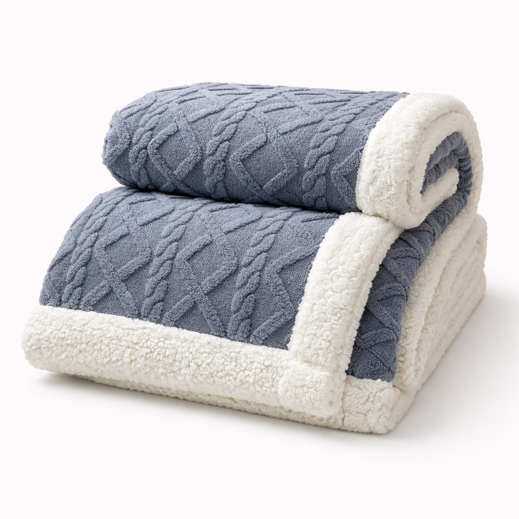 Sherpa plaid med blød tekstur