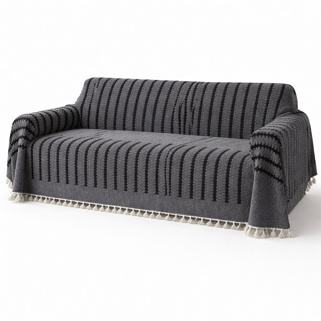 Tufted Plush Sofa Cover with Classic Look