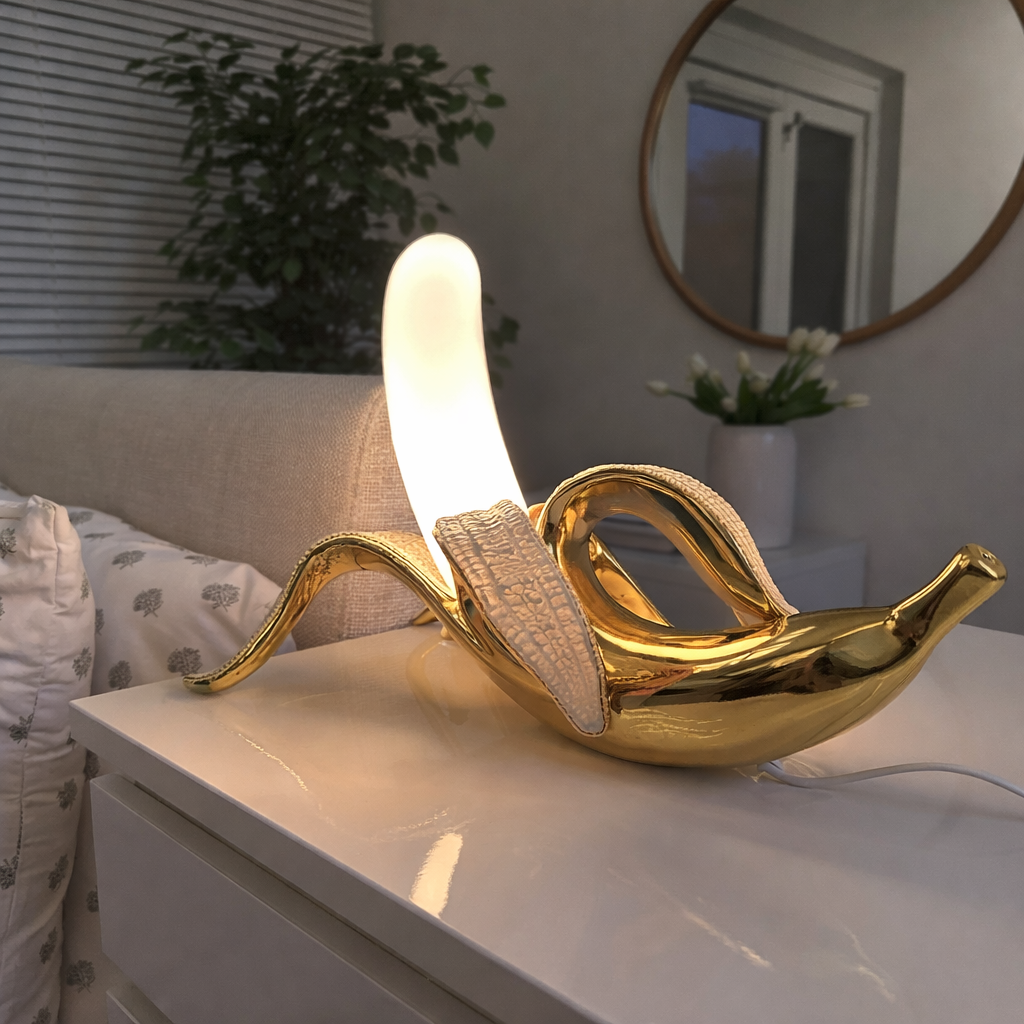 Art Deco Tafellamp in Bananenvorm
