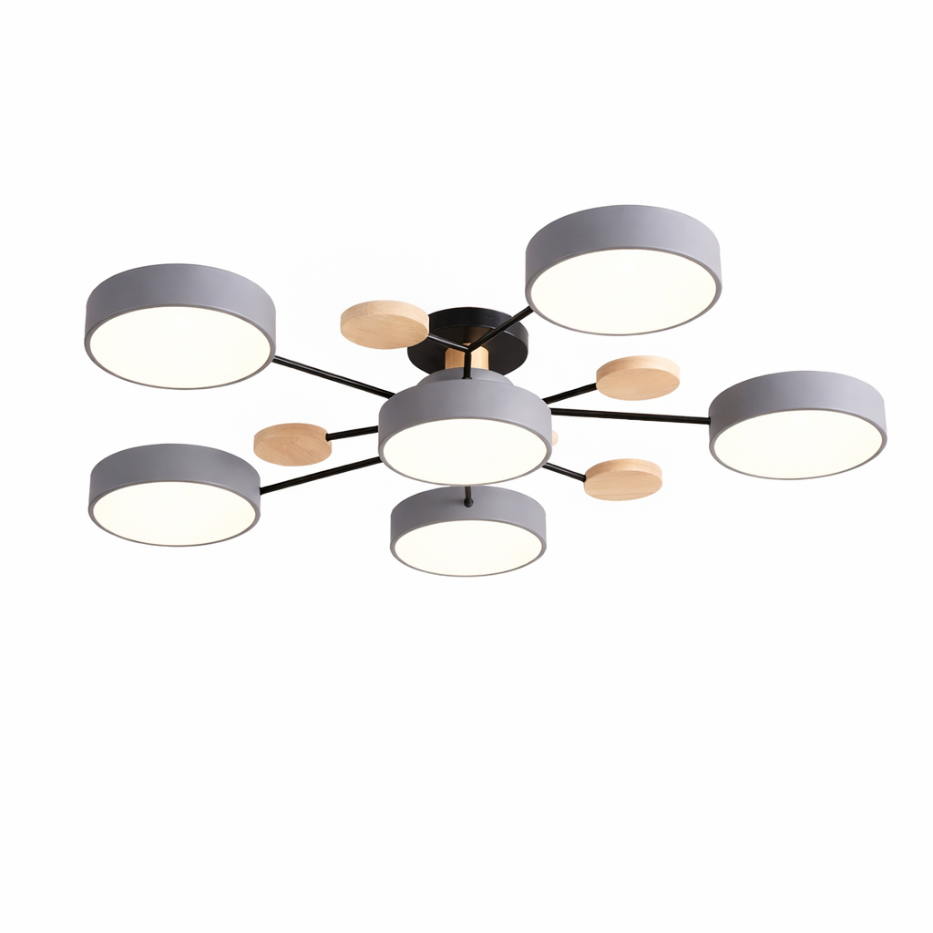 Circular Living Room Lamp with Integrated LED Module