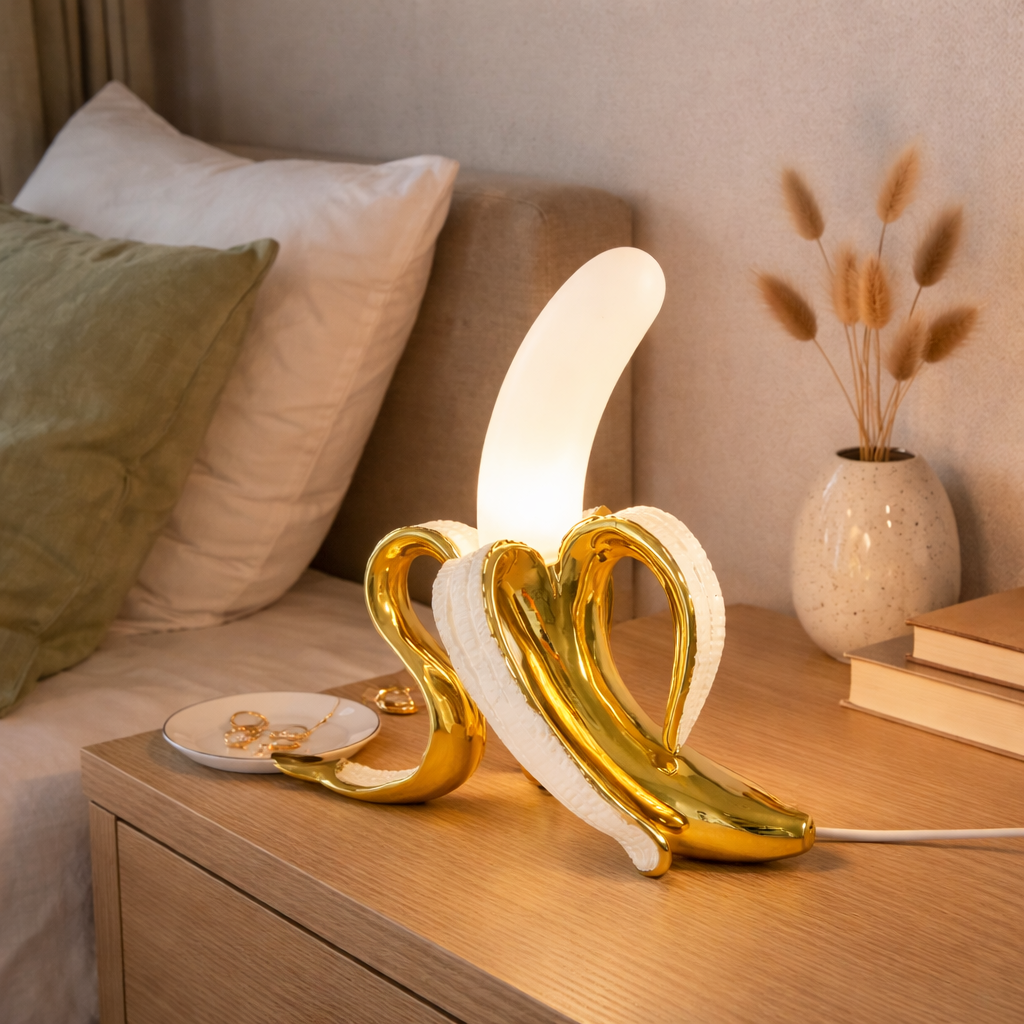 Art Deco Tafellamp in Bananenvorm