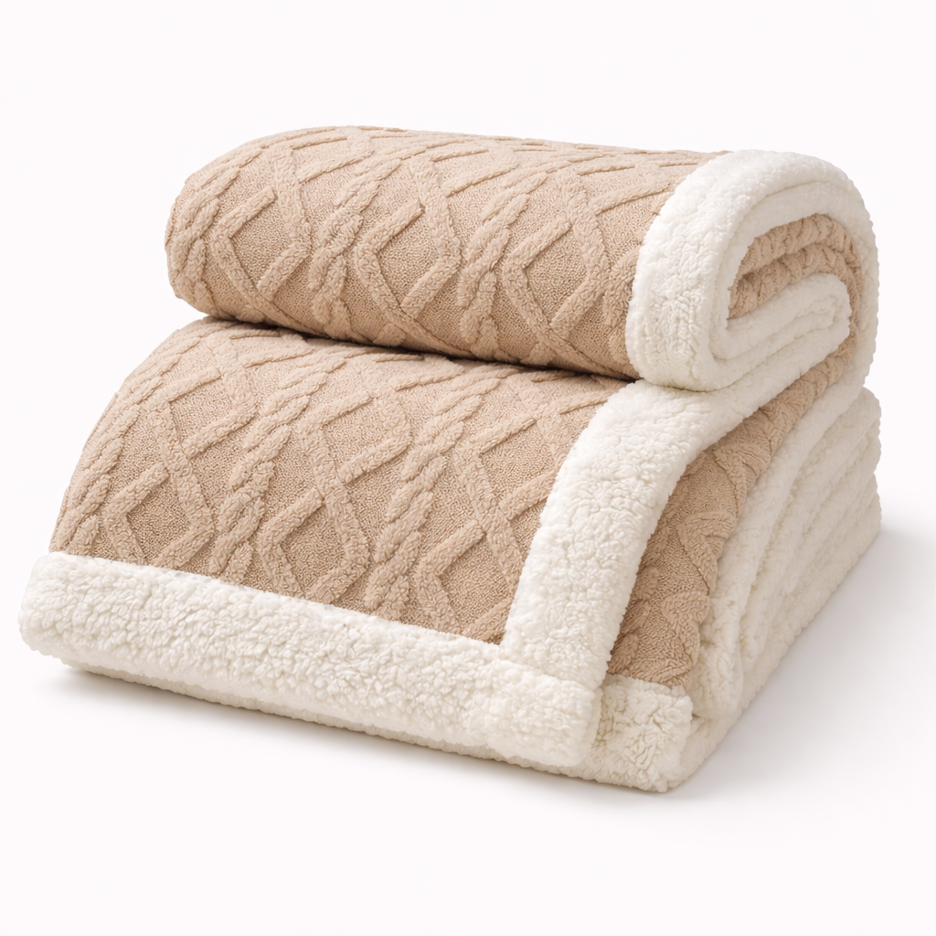 Sherpa plaid med blød tekstur