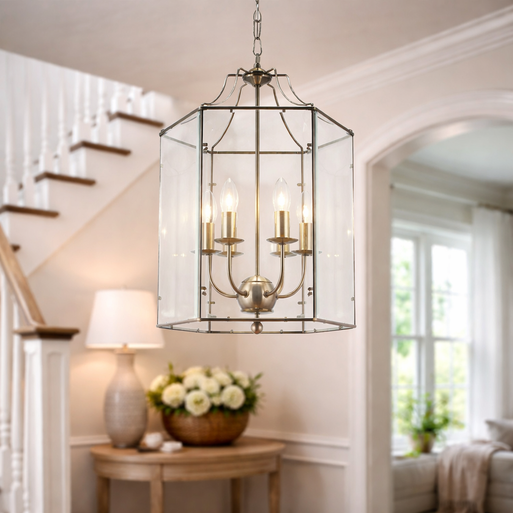 Hanglamp Met Zes Lichtpunten In Satijnchroom