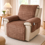 Lænestolsovertræk med ternet mønster