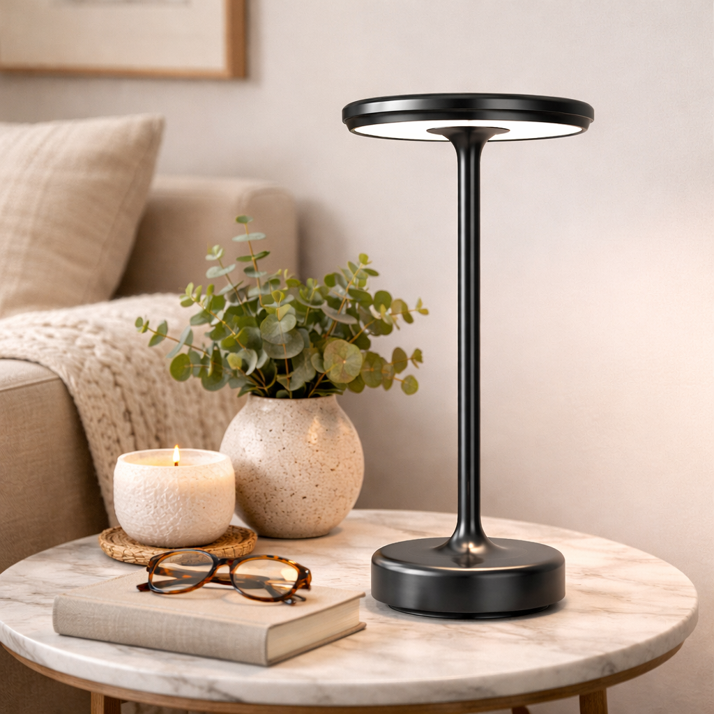 Table Lamp with Sun-Inspired Light Shape