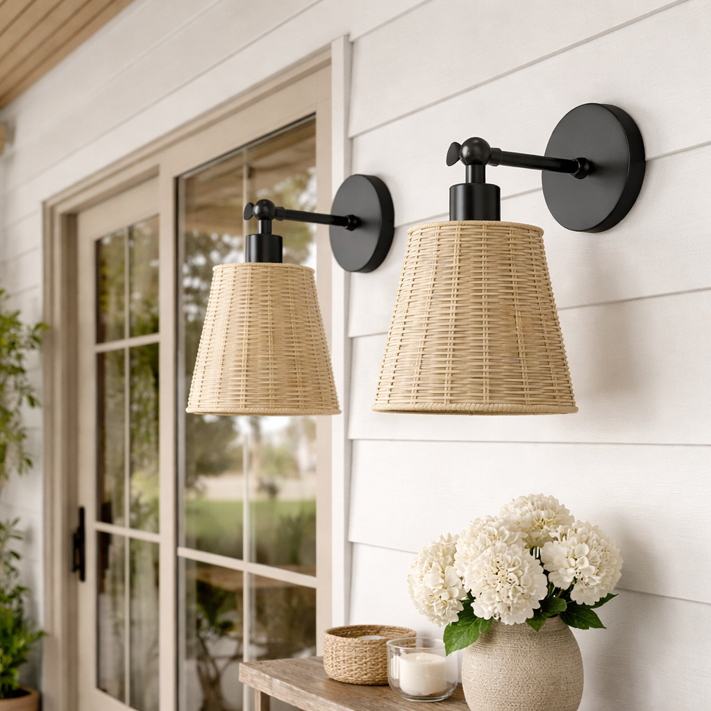 Wandlamp met Natuurlijke Afwerking en Accuvoeding