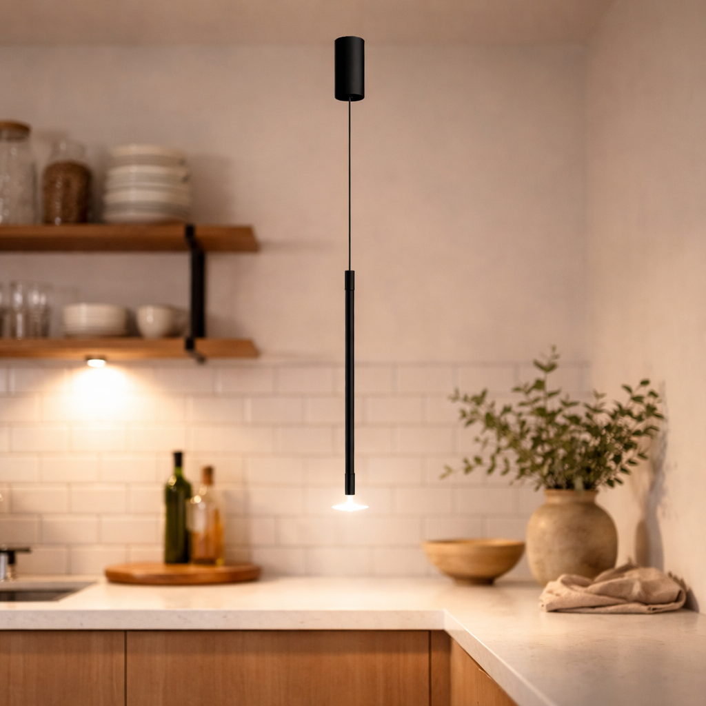 Geometric LED Pendant Lamp of Metal Including Light Source