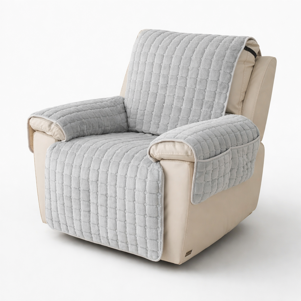 Lænestolsovertræk med ternet mønster