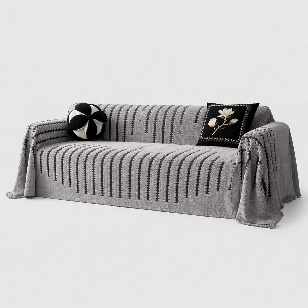 Tufted Plush Sofa Cover with Classic Look