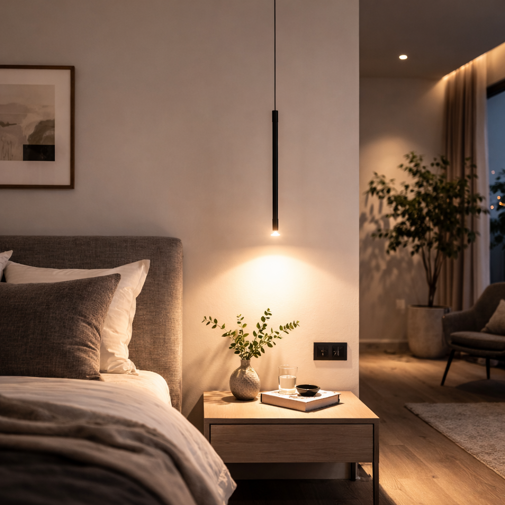 Geometric LED Pendant Lamp of Metal Including Light Source