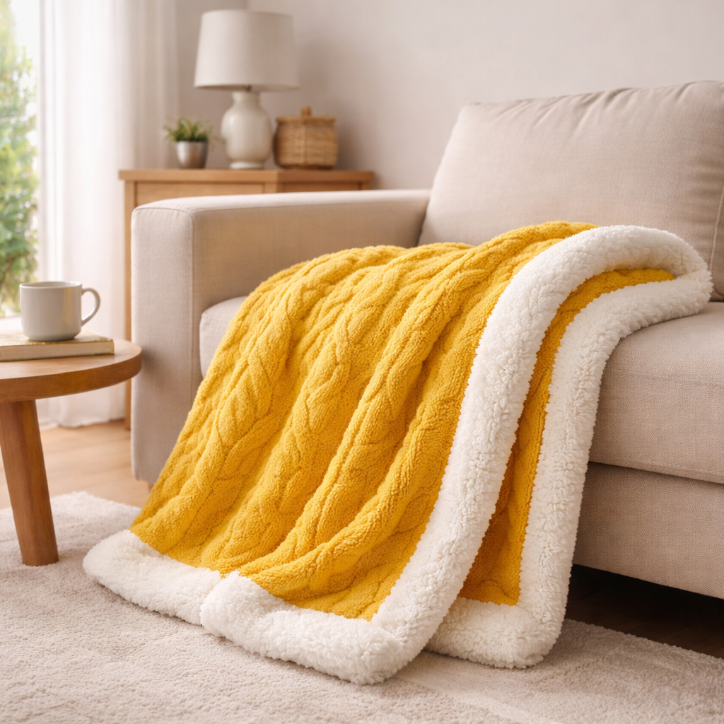 Sherpa Throw Blanket with Soft Texture