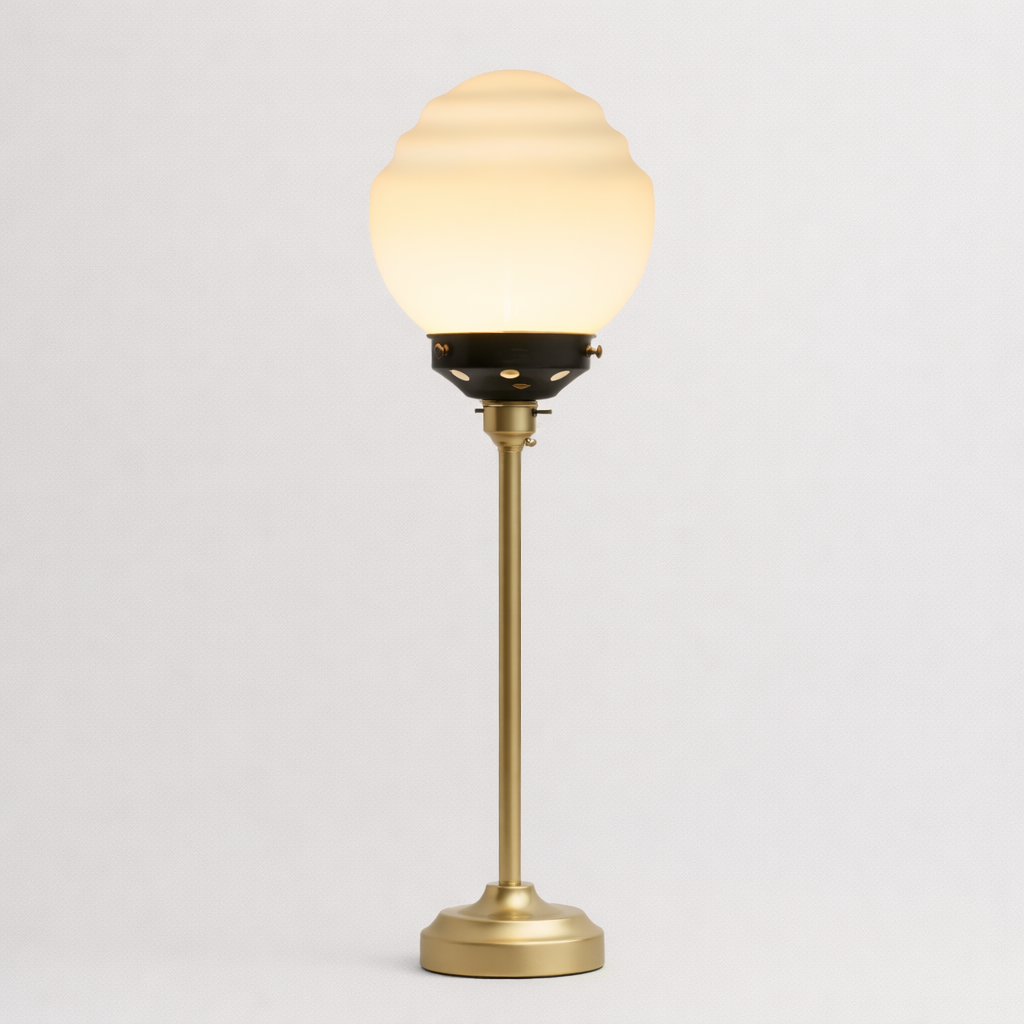 Lampe de table avec abat-jour en verre style école