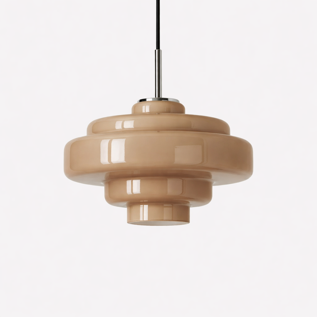 Orange glas hængelampe i macaron-stil