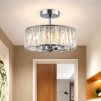 Loftlampe med krystalfinish og halvindbygget montering