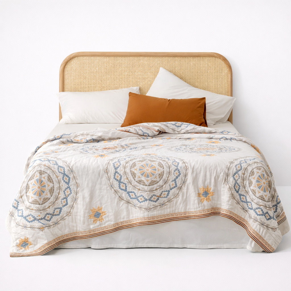 Plaid en Coton à Motif Mandala