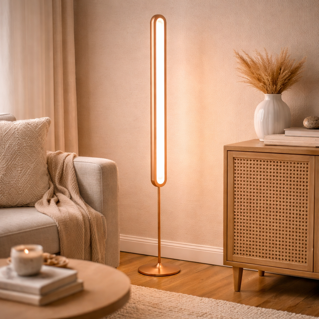 Staande LED Lamp Met Instelbare Lichtsterkte En Verticale Vorm