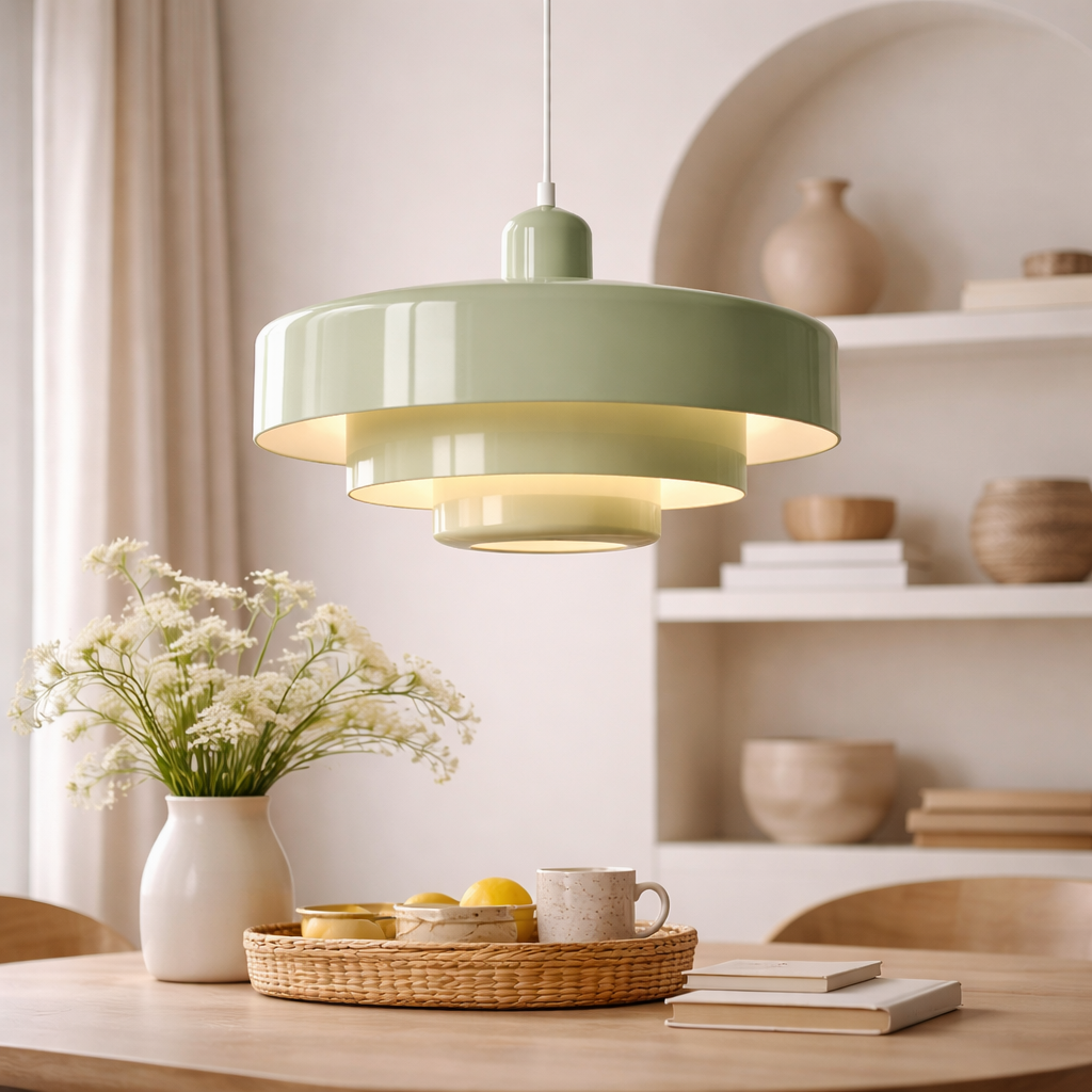Three-Part Disc Pendant Lamp in Macaron Style