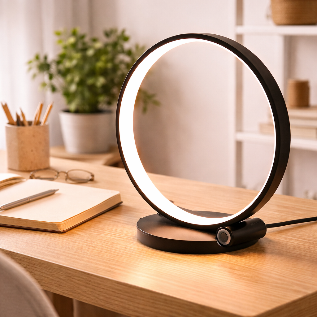 Minimalist Round Table Lamp With Touch Control