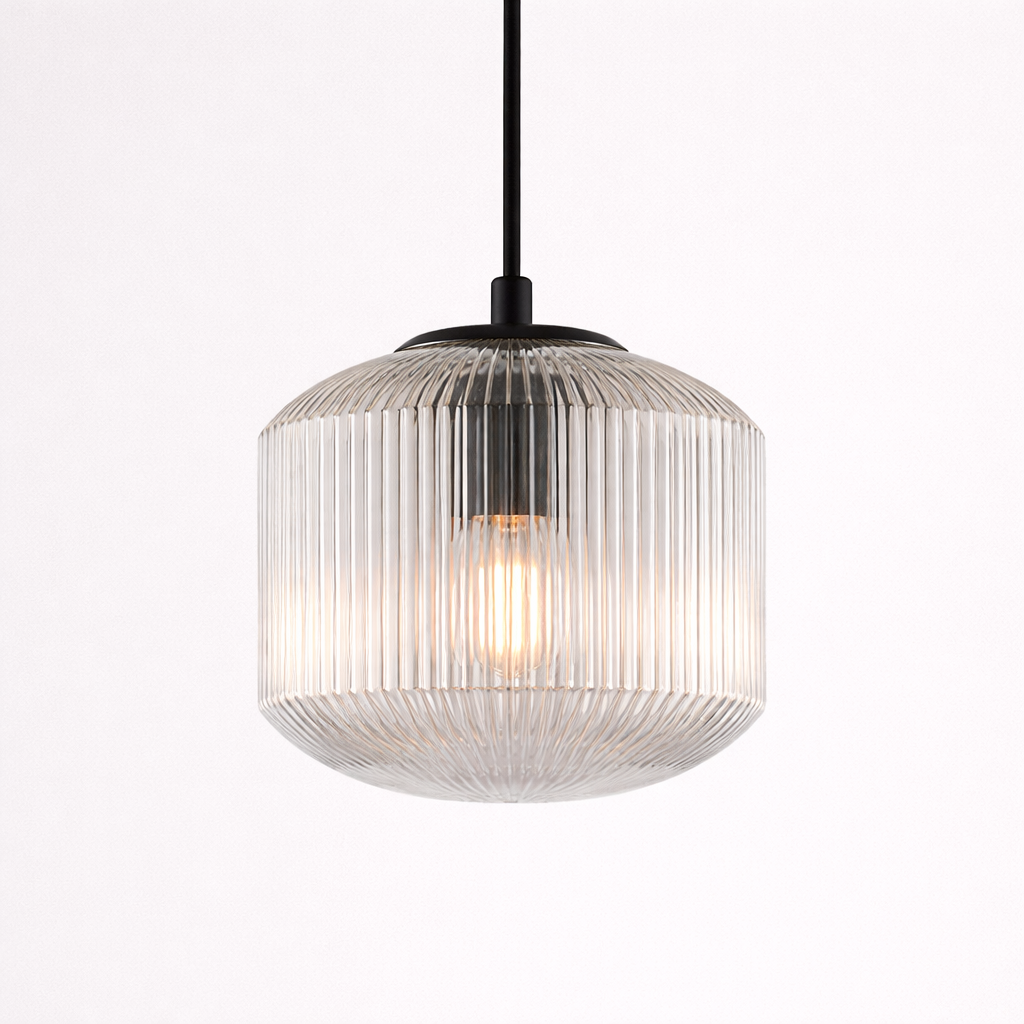 Pendellampe Med Ribbede Glas Og Tidløst Design