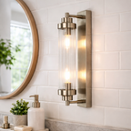 Badkamer Wandlamp Met Satijnchromen Afwerking