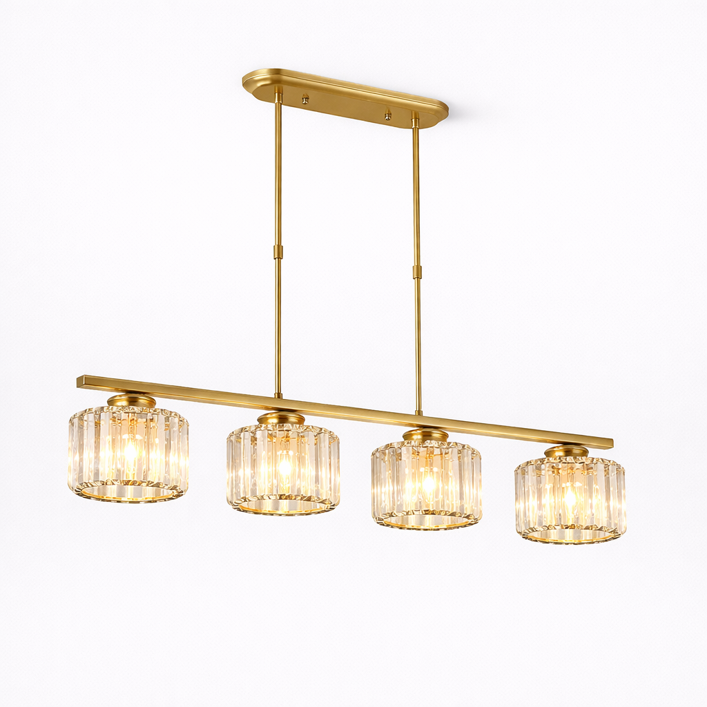 Elongated Pendant Lamp with Multiple Glass Light Points