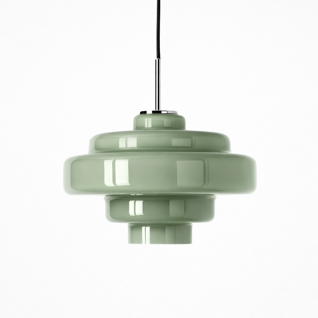 Orange glas hængelampe i macaron-stil