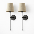 Wireless Wall Lamps in Sand Tone – Set of Two