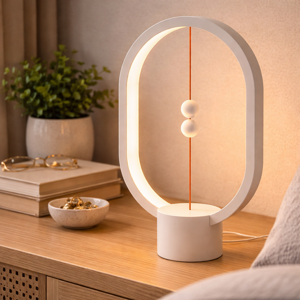 Compacte Ellipsvormige Tafellamp Met Magnetische Schakelbalans