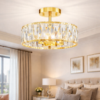 Loftlampe med krystalfinish og halvindbygget montering