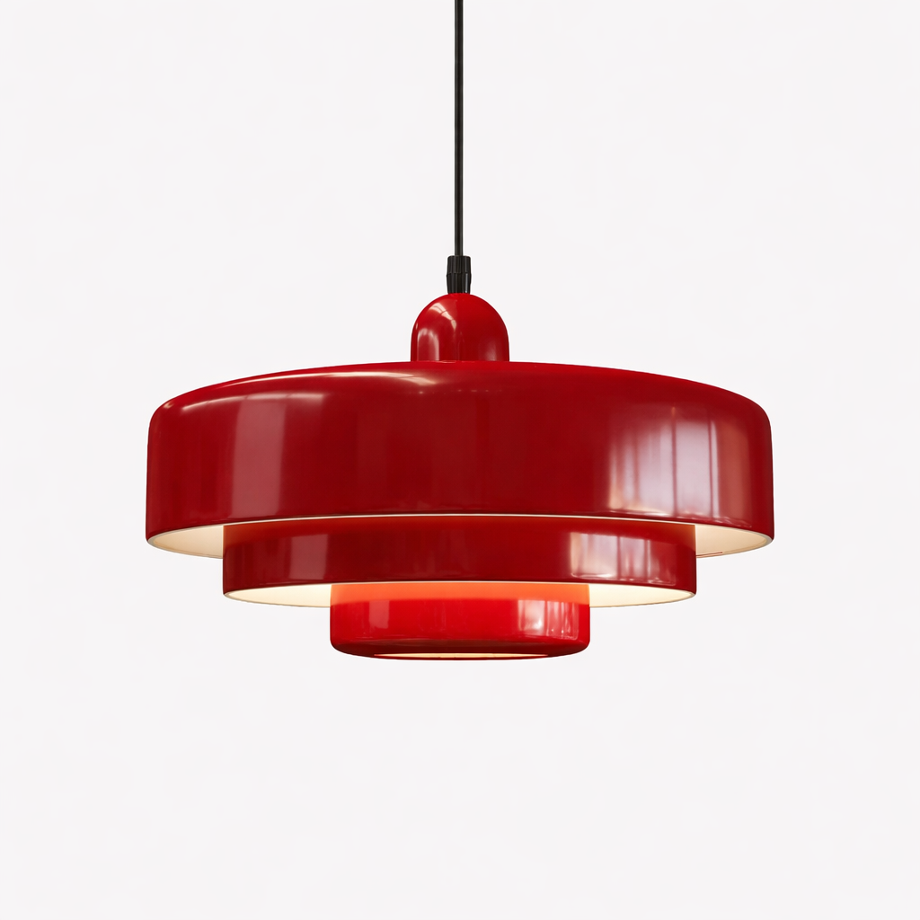 Three-Part Disc Pendant Lamp in Macaron Style