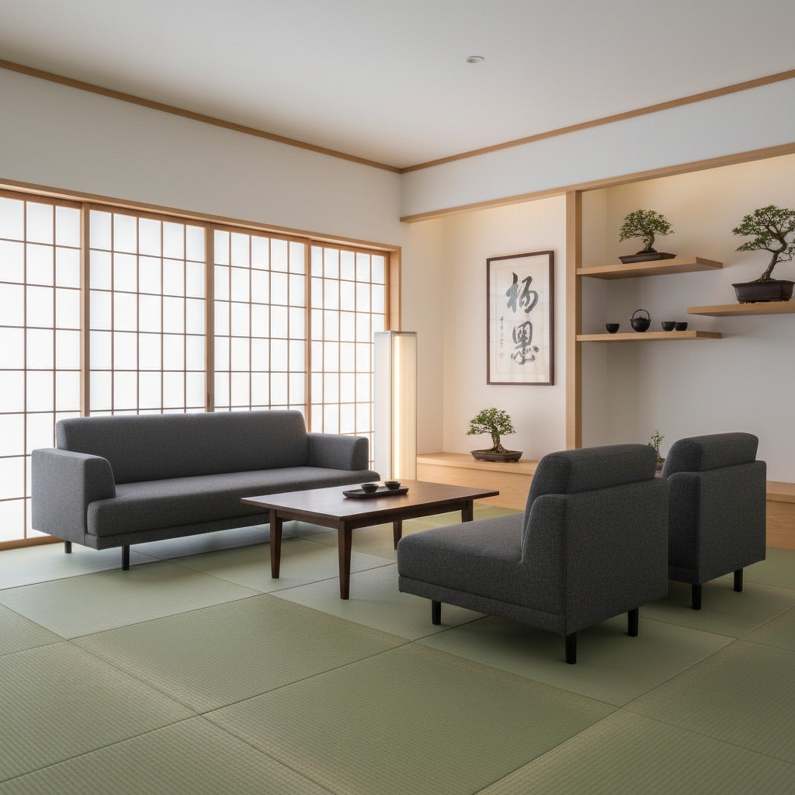 TL-5 Floor Lamp - Japanese-Inspired Living Room Lifestyle
