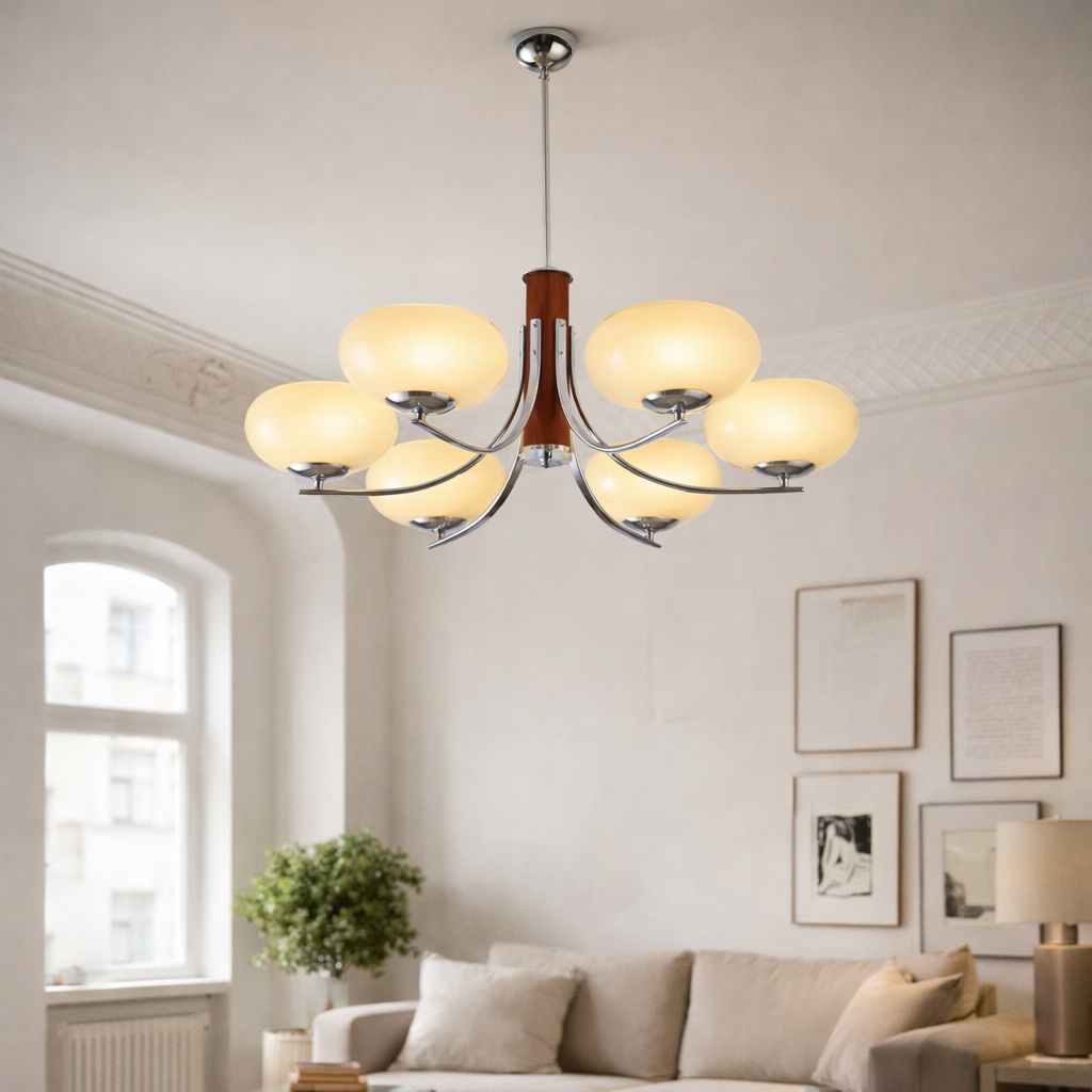 Lustre Bauhaus avec 3 à 5 points lumineux