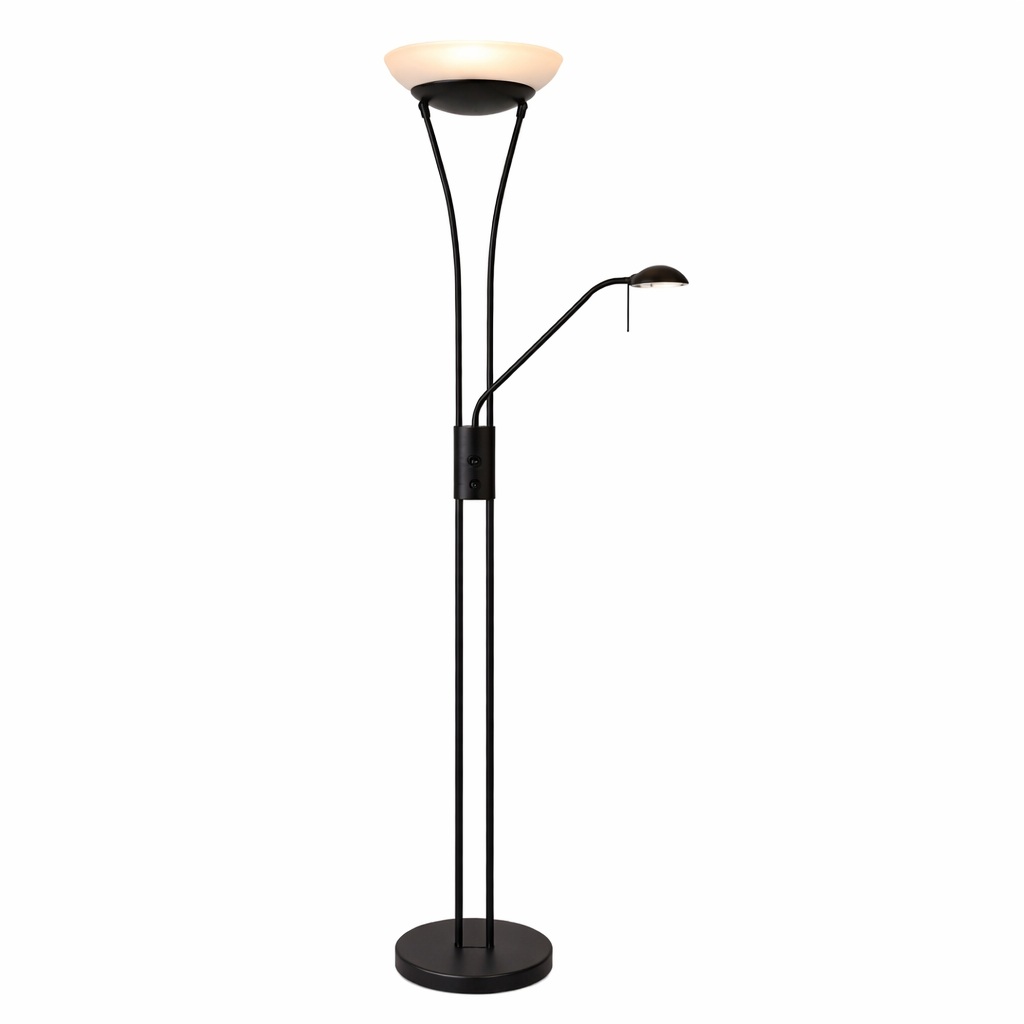 Lampadaire LED Noir Avec Barre Lumineuse Verticale