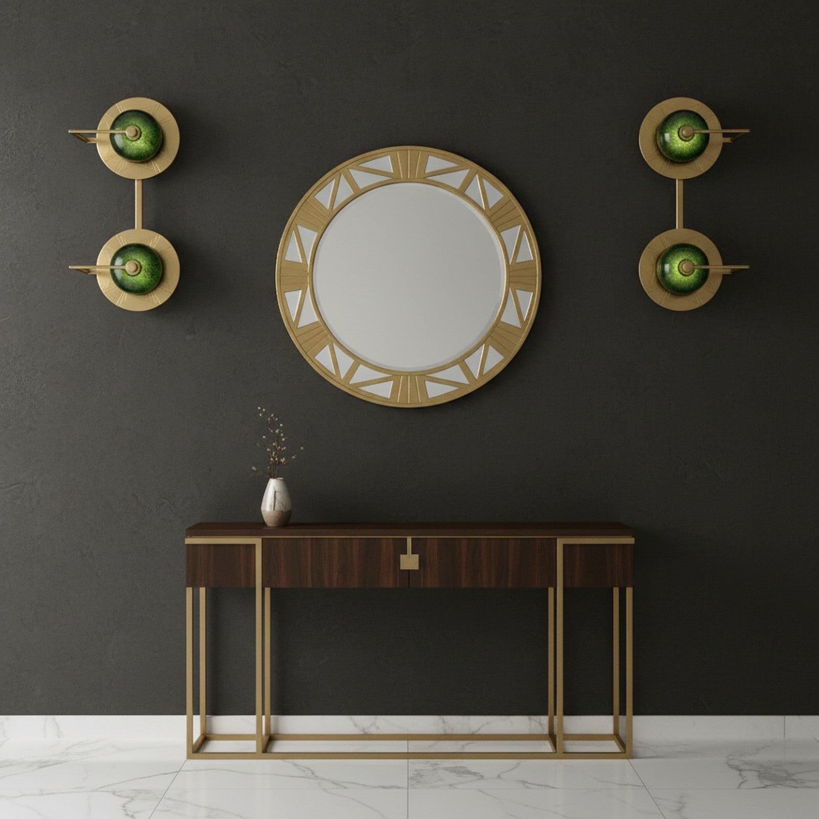 Wattle Art Deco Wall Lamp - Room Context