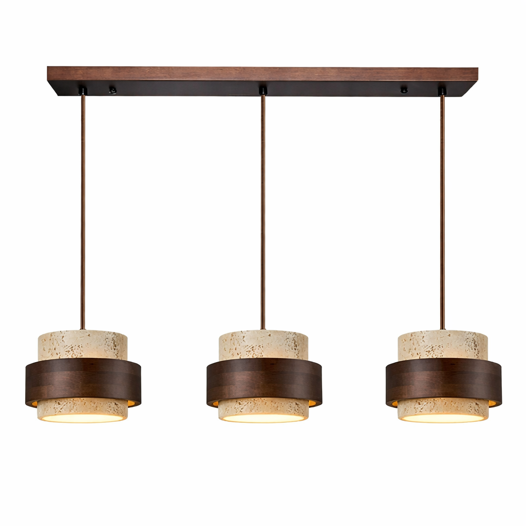 Suspension en travertin design japandi