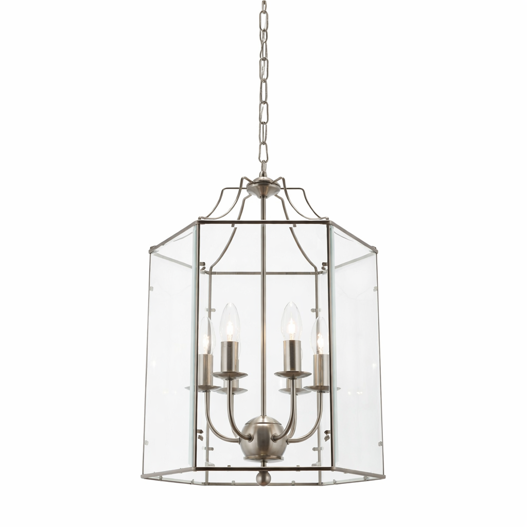 Hanglamp Met Zes Lichtpunten In Satijnchroom