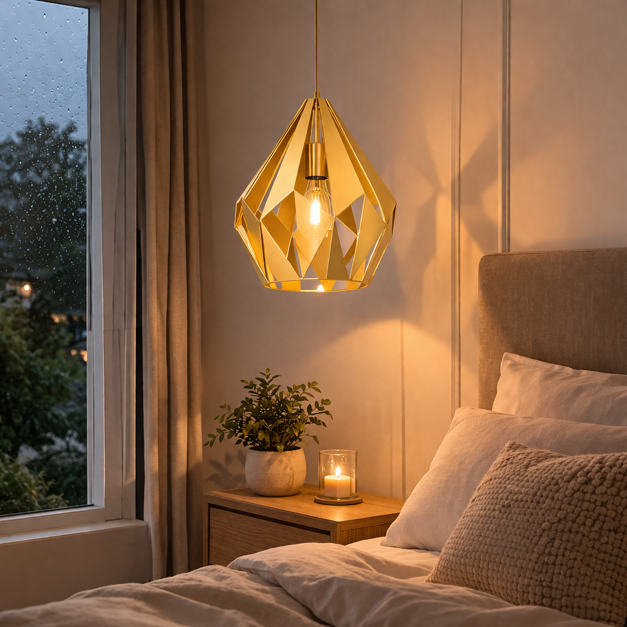 Hanglamp Met Geometrische Open Kap Voor Binnenruimtes
