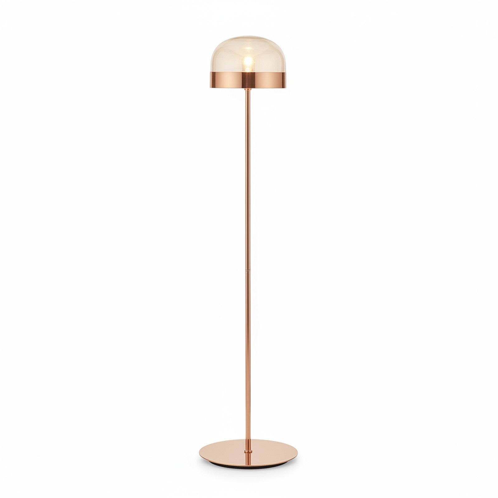 Iron and Champagne Glass Floor Lamp Rose Gold - White Background Product Shot