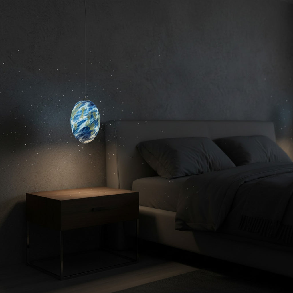 Milky Way Galaxy Pendant Lamp - Bedroom Lifestyle