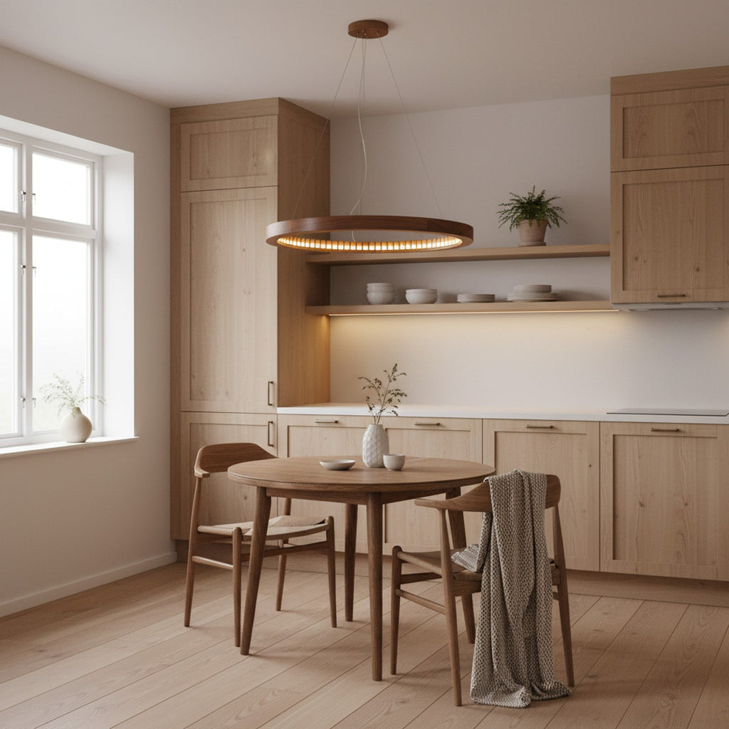 Valdon Wooden Ceiling Lamp - Room Context
