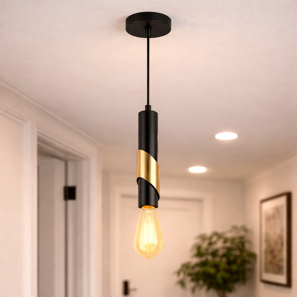 Suspension avec abat-jour décoratif et design intemporel