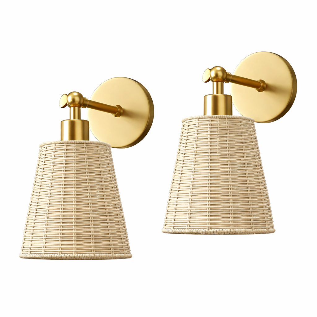 Wall Lamp with Natural Finish and Battery Power