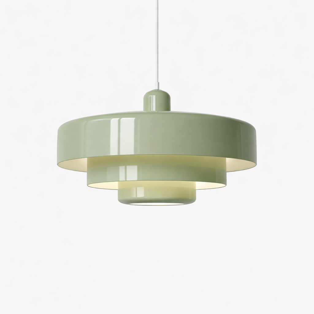 Three-Part Disc Pendant Lamp in Macaron Style