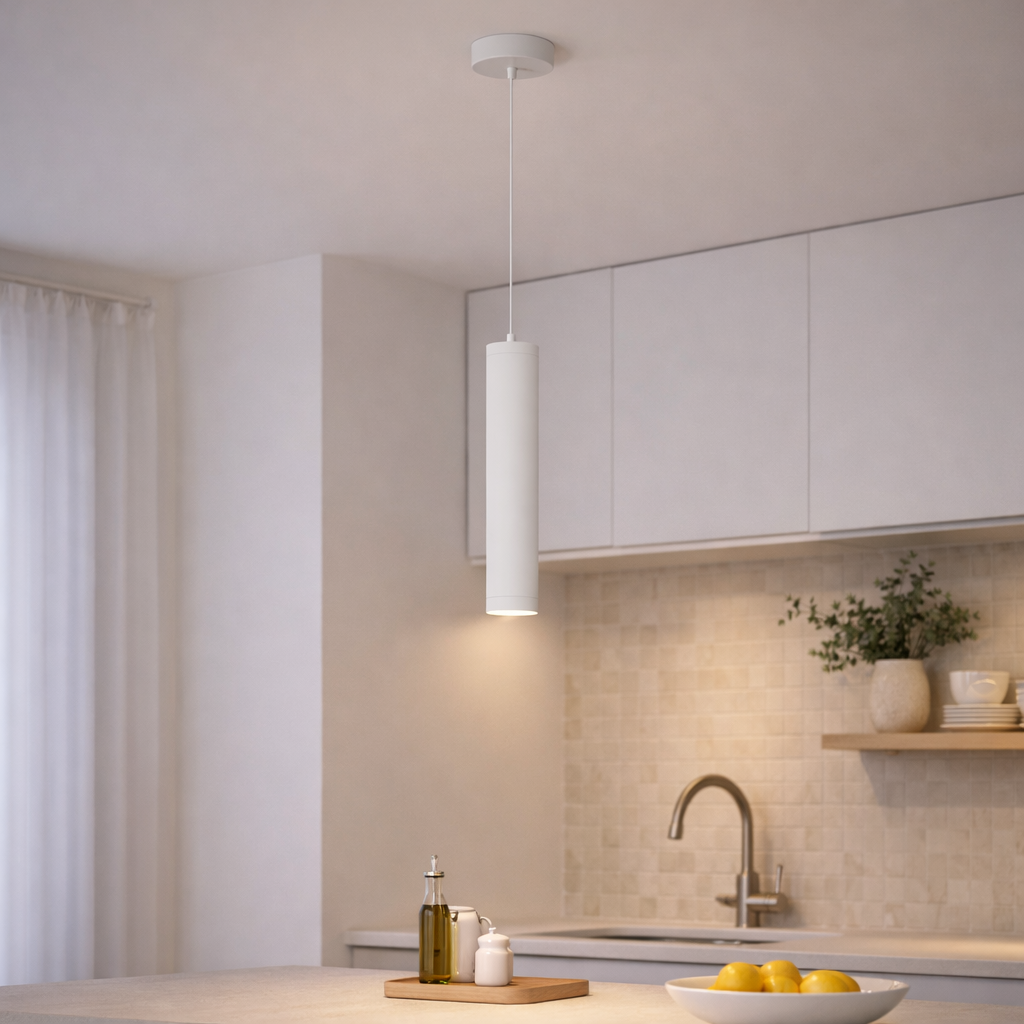 Hängelampe mit einem Lichtpunkt und minimalistischem Design