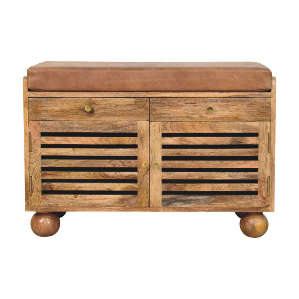 Geir Leather Cabinet