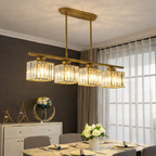 Elongated Pendant Lamp with Multiple Glass Light Points