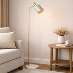 Vloerlamp Met Marmeren Voet En Minimalistische Staander